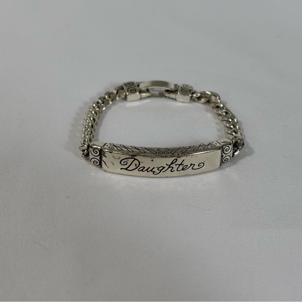 Brighton Vintage Silver Plated Id linked Bracelet- “Daughter”